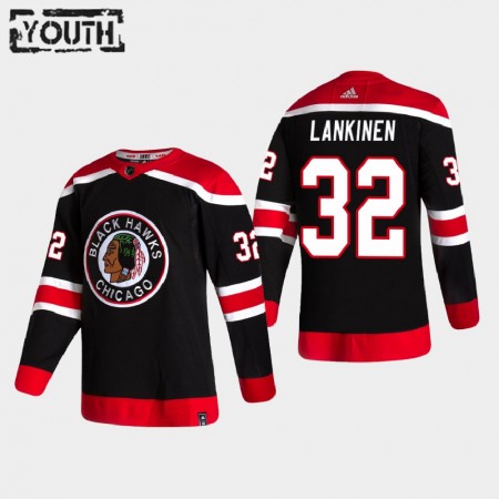 Kinder Eishockey Chicago Blackhawks Trikot Kevin Lankinen 32 2020-21 Reverse Retro Authentic